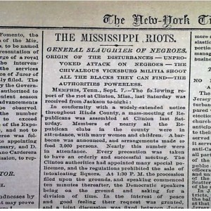 September 4: Reconstruction Crumbles In Mississippi