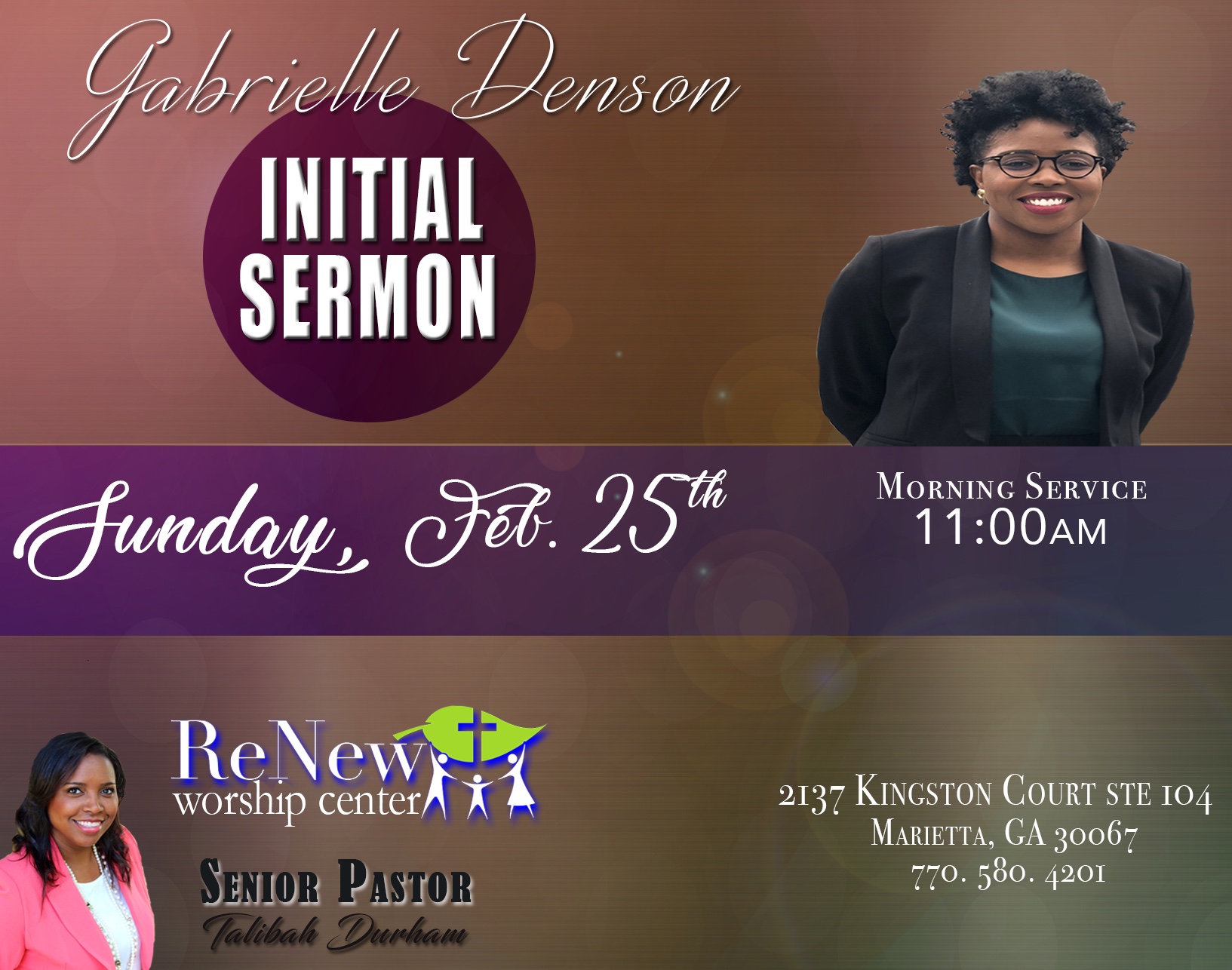 Minister Gabrielle Denson Initial Sermon: Striving for a Crown