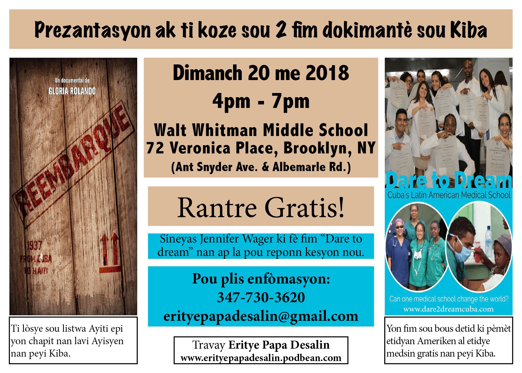 Emisyon Eritye Papa Desalin pou madi 15 me 2018