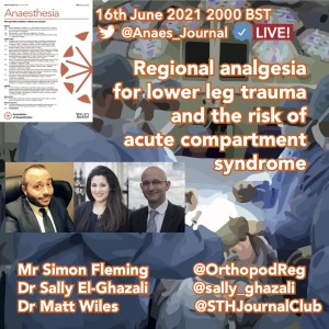 Regional analgesia for lower leg trauma and the risk of acute compartment syndrome