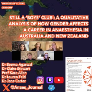 Still a ‘boys’ club': a qualitative analysis of how gender affects a career in anaesthesia