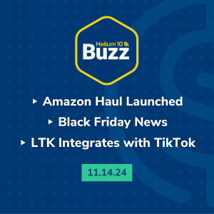 Helium 10 Buzz 11/14/24: Amazon Haul Launched | Black Friday News | LTK Integrates with TikTok