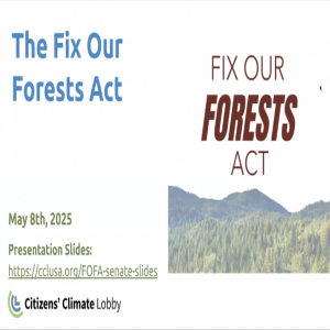CCL Training: Fix Our Forests Act - Senate Bill