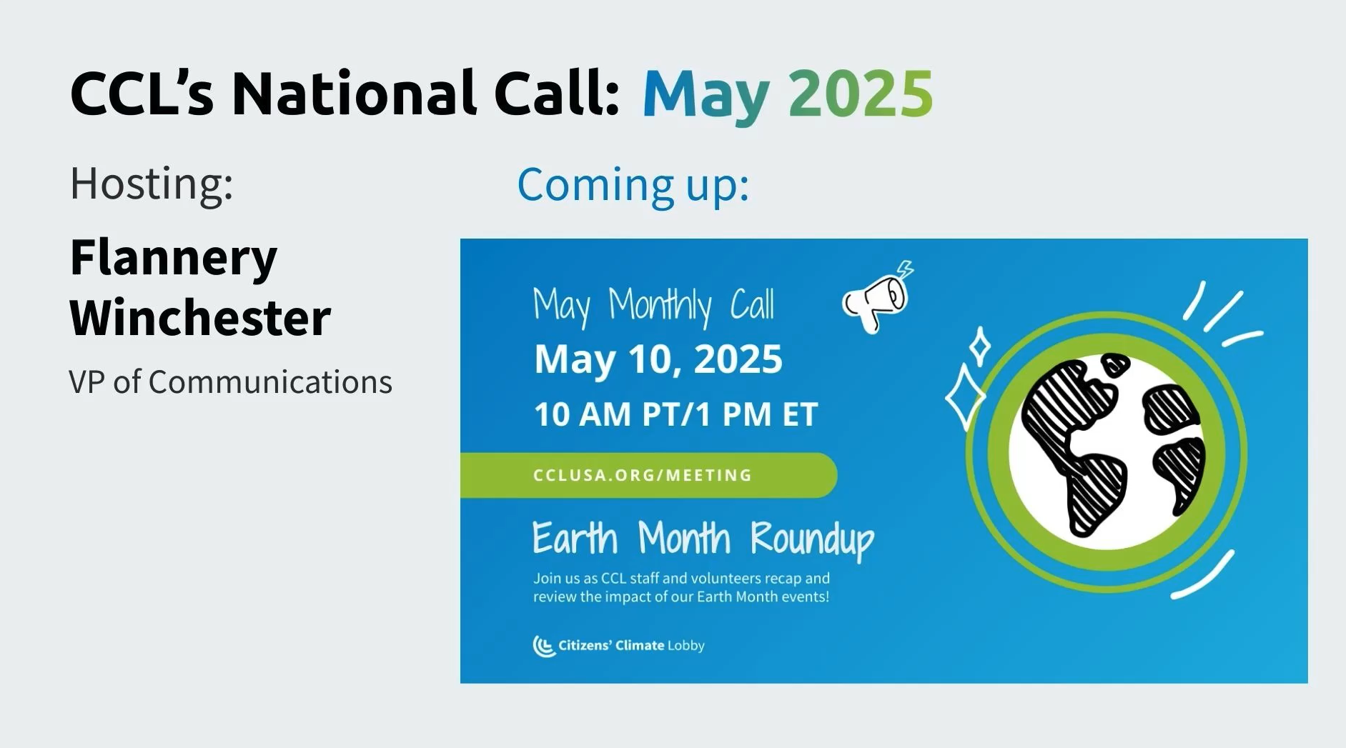 May 2025 Meeting | CCL Volunteer Spotlight