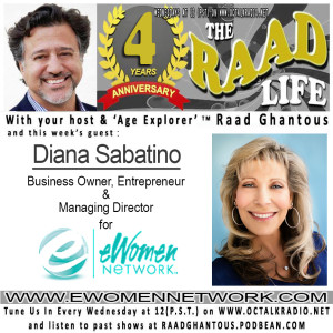THE RAAD LIFE with guest Diana Sabatino, Business Owner, Entrepreneur & Managing Director of eWomen Network OC! (eWomenNetwork.com)
