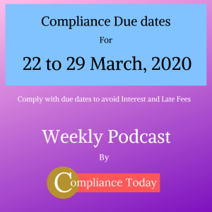 Compliance Due Dates 22 to 29 March