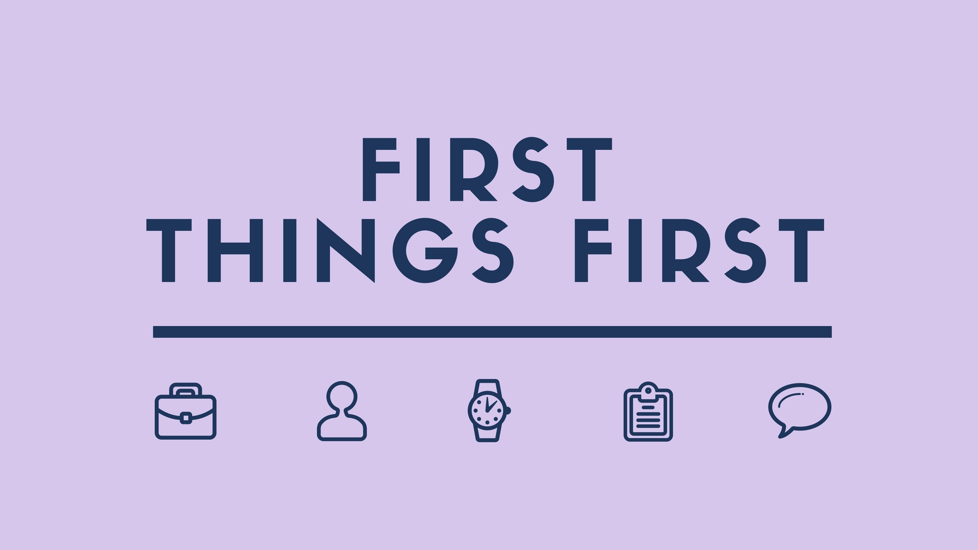 First Things First - JESUS, 1/7/2018