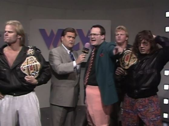 WCW Saturday Night on TBS Recap Feb 6, 1993! Cornette and the Heavenly Bodies Invade Center Stage to Confront Bill Watts!