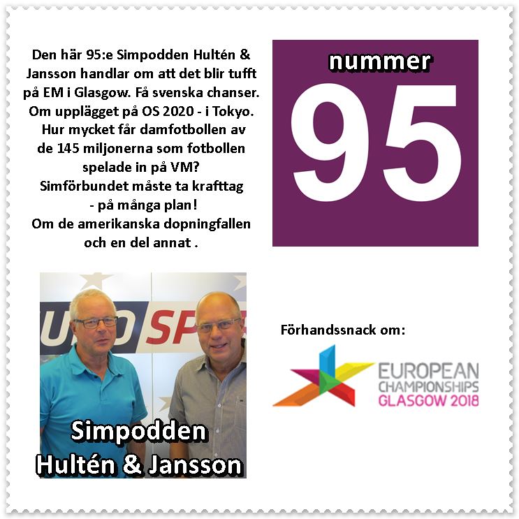 Simpodden Hultén & Jansson nr 95 -om hur tufft Sverige får det på EM i Glasgow.