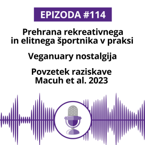 #114: Prehrana rekreativnega in elitnega športnika v praksi. Veganuary nostalgija. Povzetek raziskave Macuh et al. 2023.