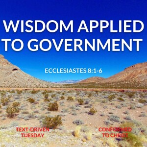 RE-UPLOAD - Wisdom Applied To Government: Ecclesiastes 8:1-6 — Text-Driven Tuesday