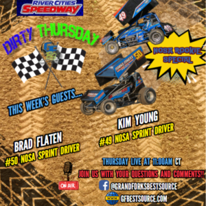 RCS Dirty Thursday - 'NOSA Sprint Car Rookie Special' with Drivers #50, Brad Flaten & #49, Kim Young