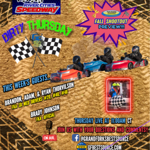 RCS Dirty Thursday – FKA State Championships preview with Sr Med Drivers #20 - Brandon Thorvilson, #40 Adam Thorvilson, #48 Ryan Thorvilson & FKA Official, Brady Johnson