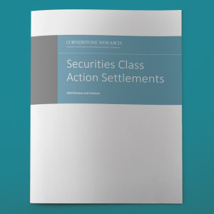 2019 Securities Class Action Settlements