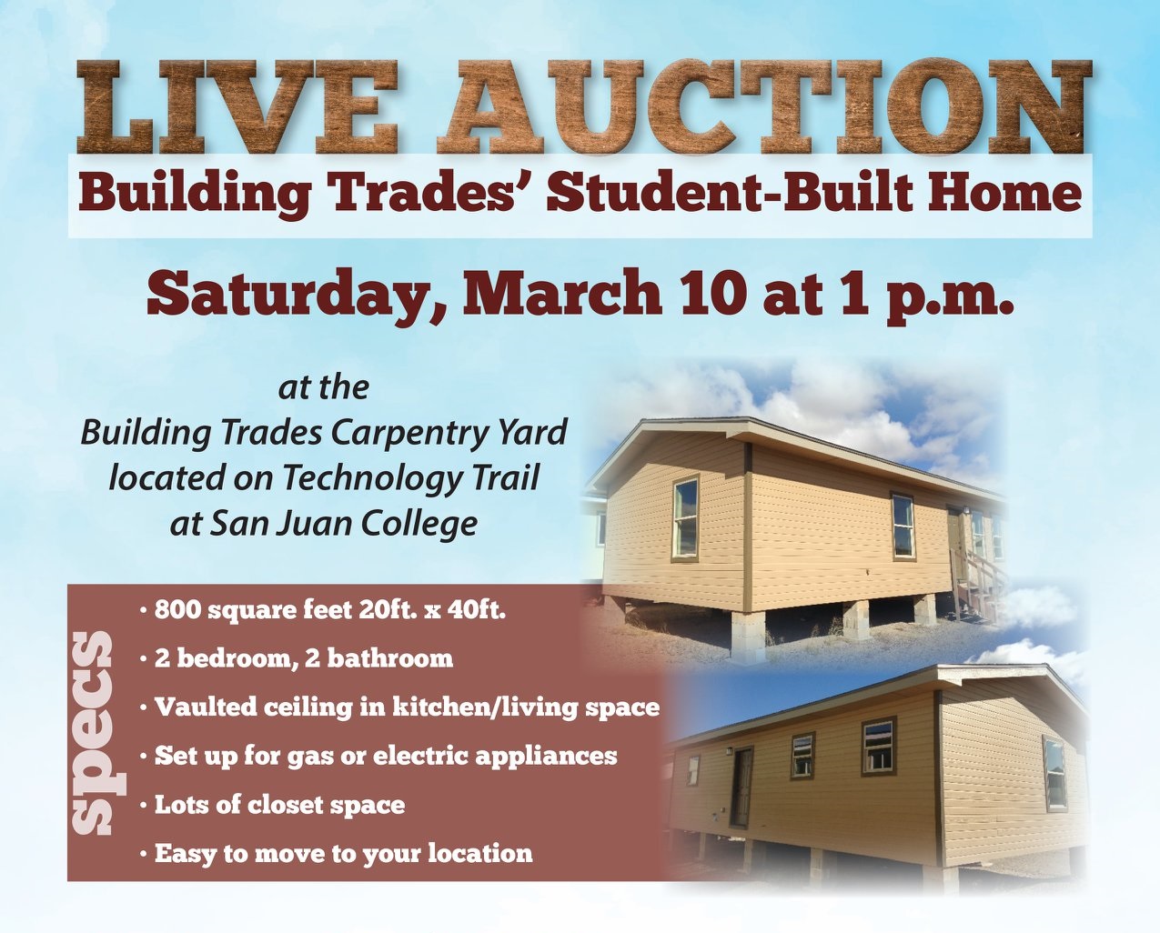 San Juan College Building Trades' House Auction