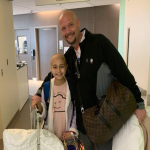 Violet and her stepdad Ryan Dwyer: Supporting each other thru Cancer