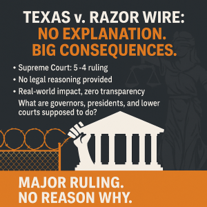 Texas v. Razor Wire: Supreme Court Ruling with No Explanation?