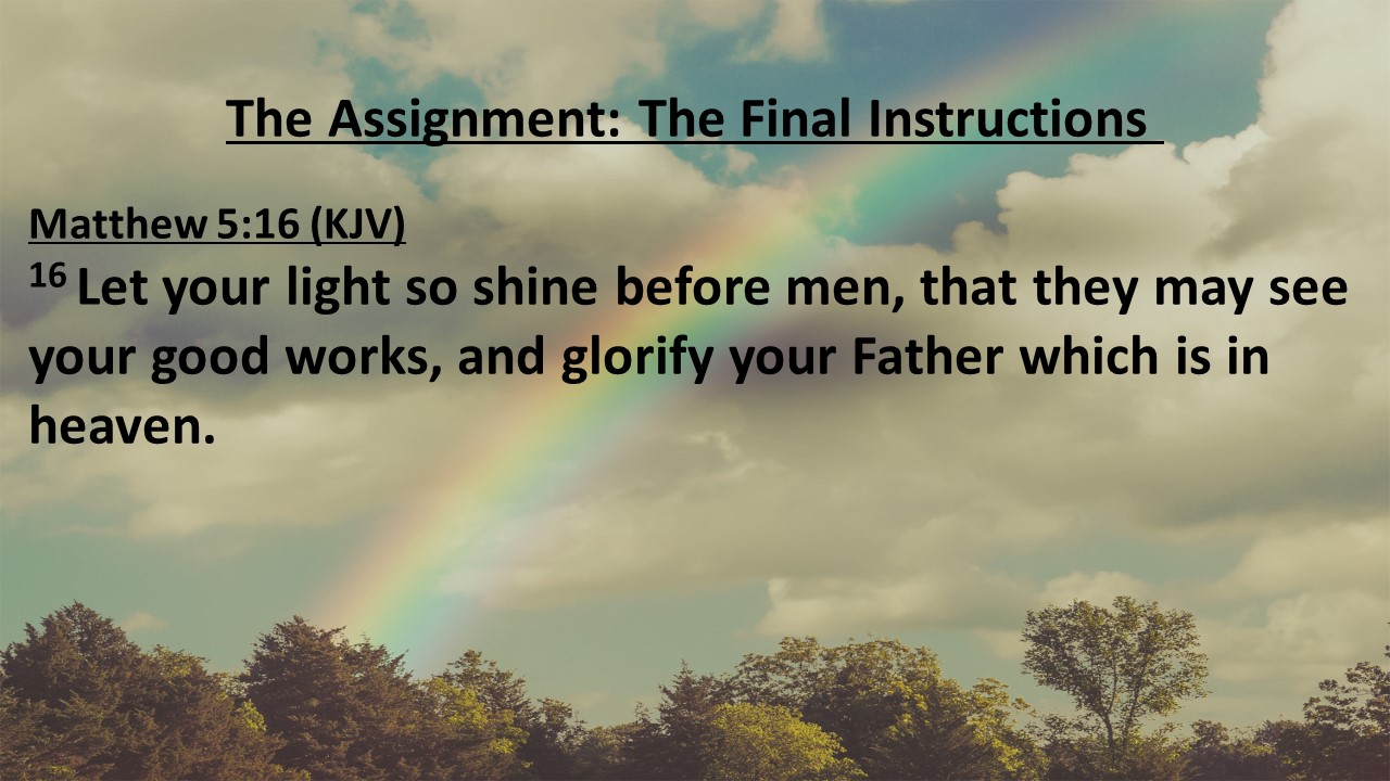 The Assignment Pt. 10: The Final Instructions