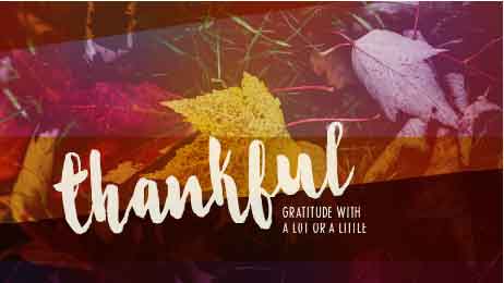 Thankful:: Gratitude with a Lot or a Little