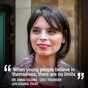 Helen chats to Dr Emma Egging – Founder/CEO of the Jon Egging Trust