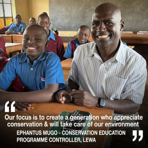 Education Conservationist Ephantus Mugo on his work at Lewa Conservancy in Kenya