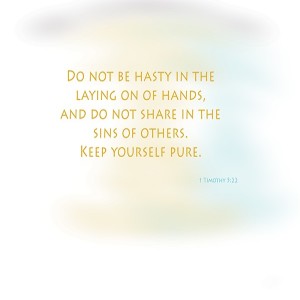 Mar 14 - Don’t Lay Hands On Others Suddenly - Kenneth E. Hagin