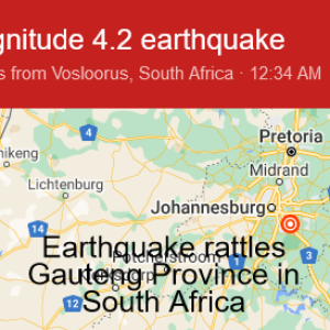 Earthquake rattles Gauteng Province in South Africa