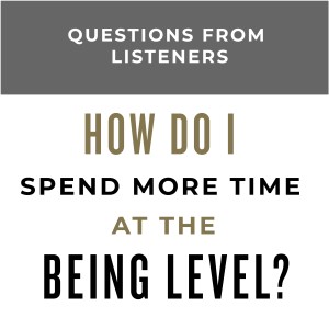 MS38 - Q&A How do I spend more time at the being level