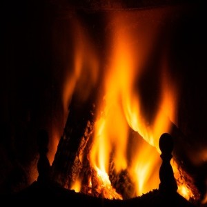 Guided meditation deep sleep by an open fire place