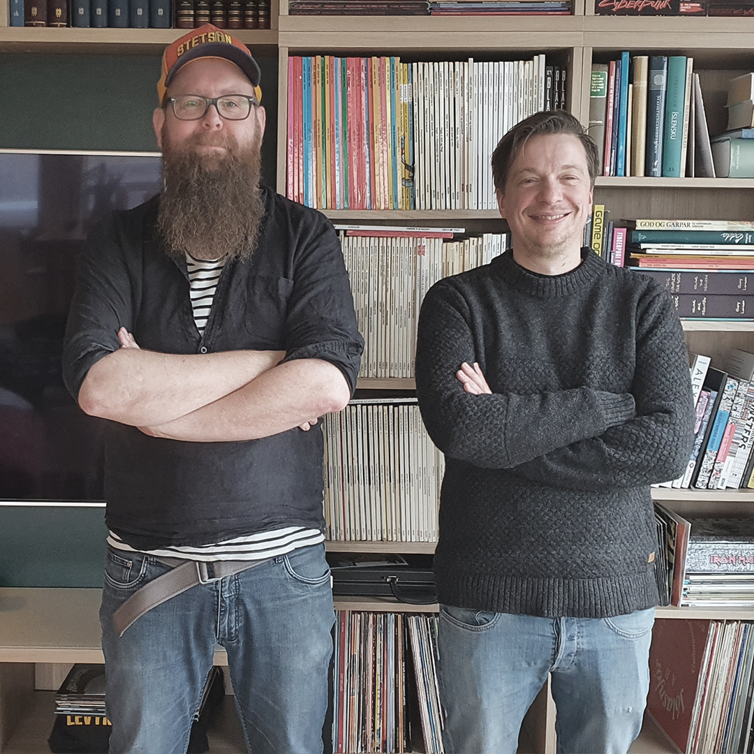 Snæbjörn talar við fólk