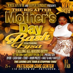 After Mother's Day Bash featuring Lysa - May 18 at Patterson Civic Center