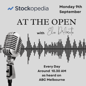 2024 Sep 9th ASX At the Open: It's a negative start to the week