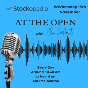 2024 Nov 13 at ASX At the Open: The ASX is headed down for the third day in a row.