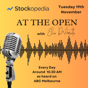 2024 Nov 19 at ASX At the Open: The ASX has bounced on the open