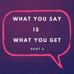 What You Say is What You Get - Pt 2