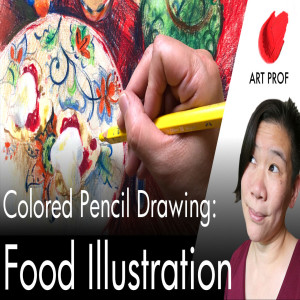 Food Illustration in Colored Pencil, Jam & Scones