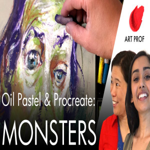 Drawing Celebs as Monsters in Oil Pastel & Procreate