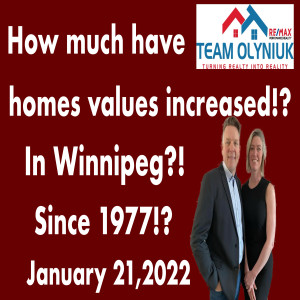 How much have home values increased in Winnipeg MB  since 1977