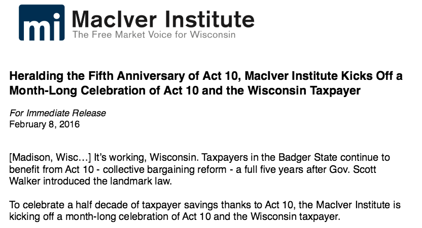 MacIver Institute Celebrates Act 10