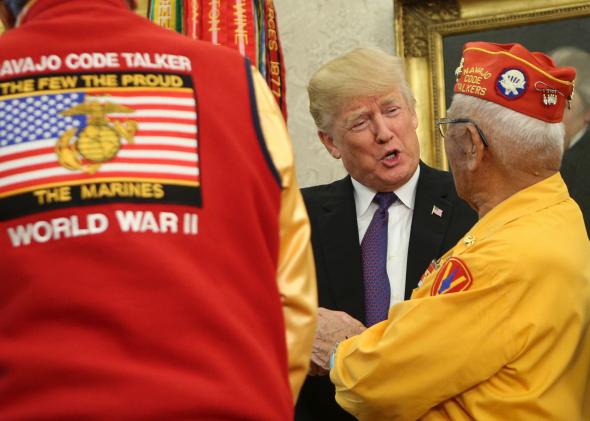 Trump steals spotlight from Native Americans 