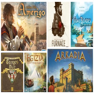 Episode 55: Tidal Blades, Furnace, Amerigo, Troyes Dice, Egizia, Arkadia - Top 5 Games With Great Names