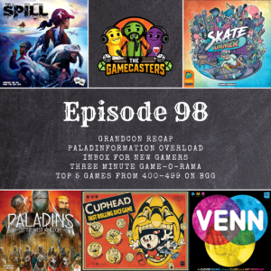 Episode 98: Skate Summer, Paladins of the West Kingdom, The Spill, Cuphead, Venn - Top 5 Games from 400-499 on BGG