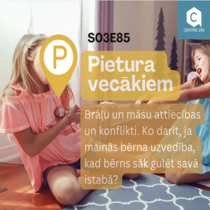 S03E85 Pietura vecākiem. Brāļu un māsu attiecības un konflikti. Ko darīt, ja mainās bērna uzvedība, kad bērns sāk gulēt savā istabā?