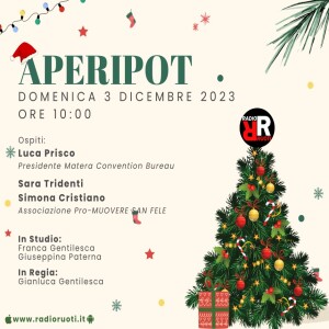 APERIPOT del 03 Dicembre 2023. Con Franca GENTILESCA  e Giuseppina PATERNA. Ospiti: Luca PRISCO,  Sara TRIDENTI e Simona CRISTIANO.