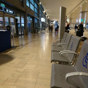 Telaviv airport not made for disabled people. I took a mask on as protect