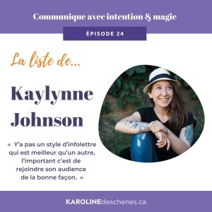 [24] La liste de Kaylynne Johnson : Un courriel, une expérience