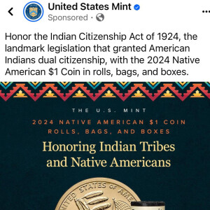 The US Mint claims the Indian Citizenship Act of 1924 granted dual citizenship. It doesn't!