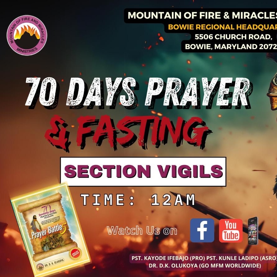 MFM 70 DAYS PRAYER & FASTING - SECTIONAL DAY 10 VIGIL