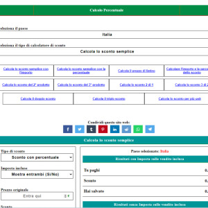 Calcolo Sconto Percentuale