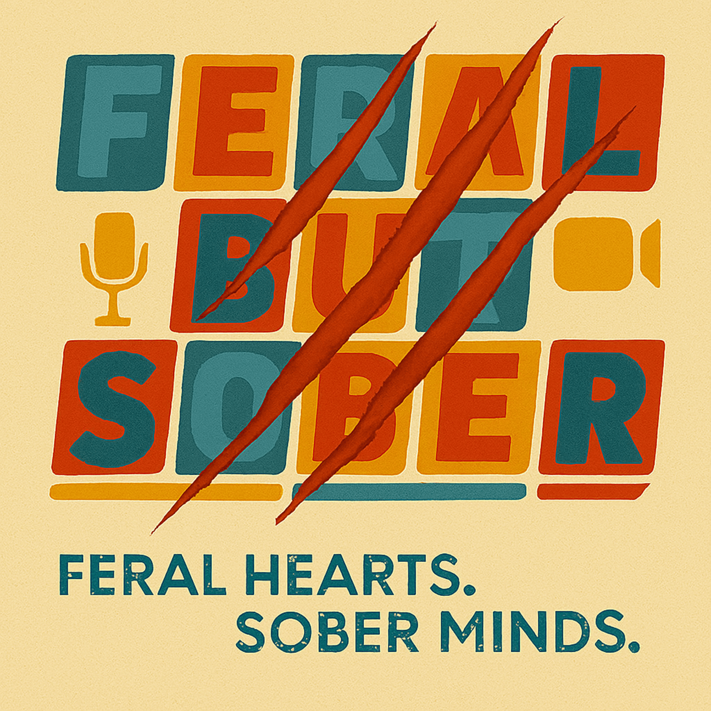 feral but sober podcast artwork